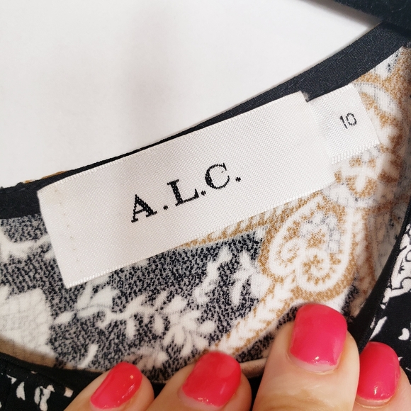 A.L.C Trixie dress white black and camel - Picture 6 of 9